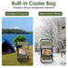 Foldable Fishing Stool with Backrest and Cooler Bag