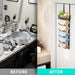 Towel Racks for Bathroom Storage - 6 Tier Over The Door & Wall Mount Rolled Towel Storage Organizer Holder with Metal Shelf Basket for Small Bathroom, Camper, Rv - Black, Patented