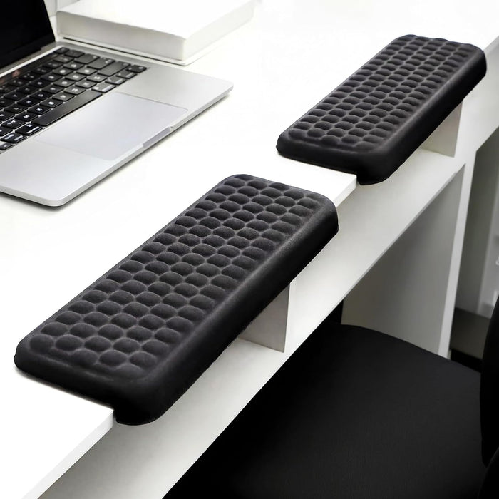 L-Shaped Memory Foam Desk Edge Cushion (2-Pack), Non-Slip PU Cover