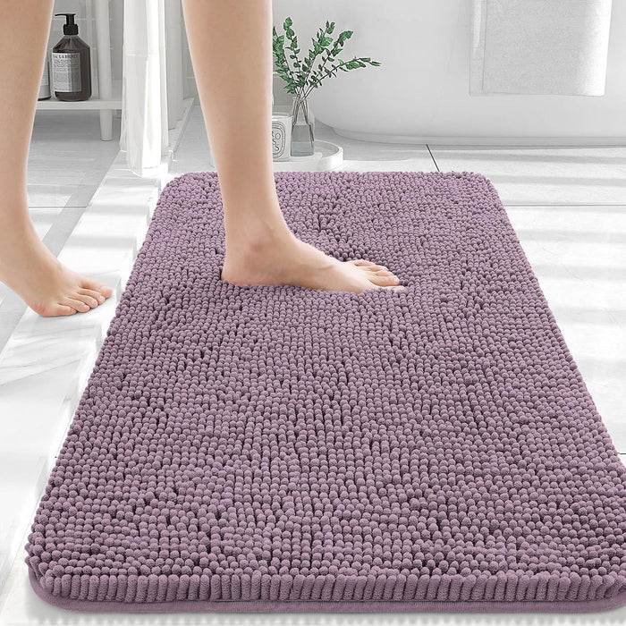 Bathroom Rugs 30X20, Extra Soft Absorbent Chenille Bath Rugs, Rubber Backing Quick Dry, Machine Washable Bath Mats for Bathroom Floor, Tub and Shower, Home Decor Accessories, Grey