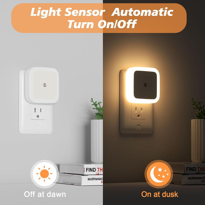 Night Light, Night Lights Plug into Wall 8-Pack, Nightlight Plug in Night Light, Dusk to Dawn Night Lamp Led (Warm White