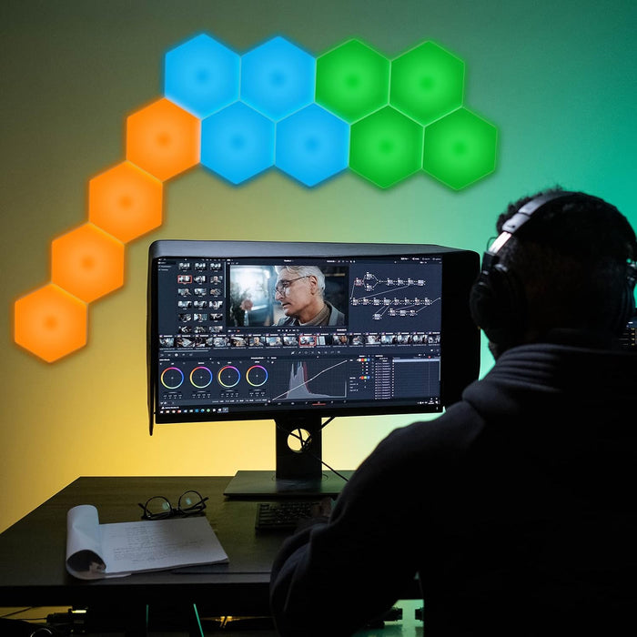 Hexagon Light Panels with Remote, 13 Colors, 6 Pack
