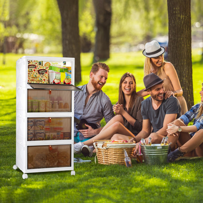 Four-Pack Rolling Collapsible Storage Bins