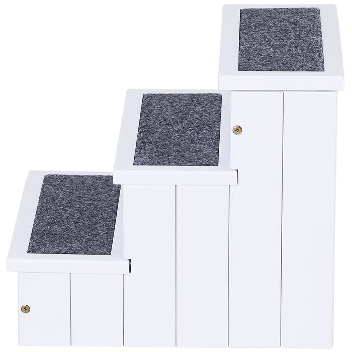 Three-Step Carpeted Pet Stairs