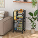 6-Tier Rolling File Cart Multi Mobile Drawer Cabinet Black
