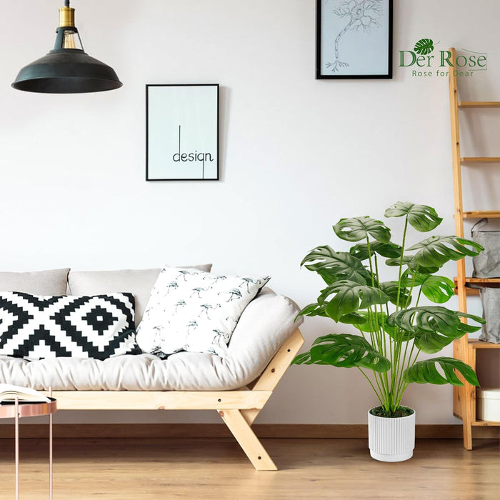 28" Fake Plants, Artificial Monstera Plants Indoor in White Pot