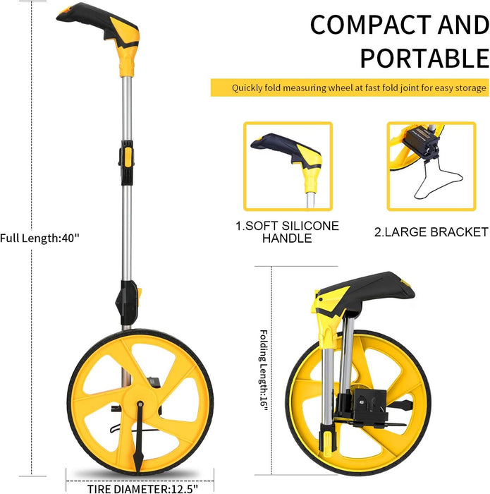 Measuring Wheel in Feet and Inches, Double Collapsible, Mechanical