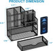 Mesh Pen Holder for Desk, Multi-Functional Pencil Organizer with Drawer, Desk Organizers and Accessories for Office Art 