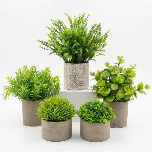 Small Artificial Potted Plants for Desk Decor, Mini Fake Plants for Bathroom, Office Desk Decor, Shelf Home Decor, Reali