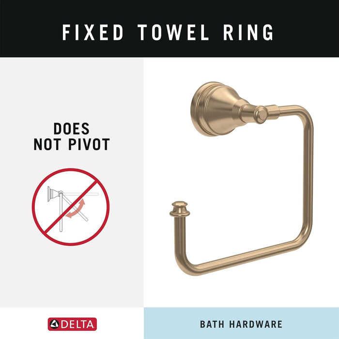 Delta Mylan 4-Piece Bathroom Set Champagne Bronze 18" Towel Rack, Toilet Paper Holder, Hand Towel Holder, Hook| Bathroom