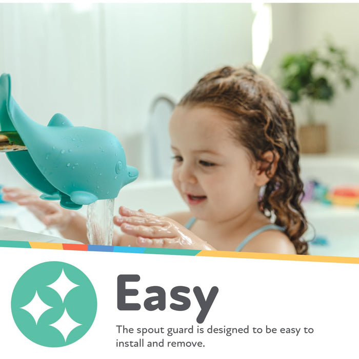 Bathtub Safety Spout Guard - Compatible with Most Standard Faucets - Bath Toys - Dolphin