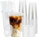 100 Pack 20 oz Plastic Coffee Cups with Lids, Disposable Clear Cups