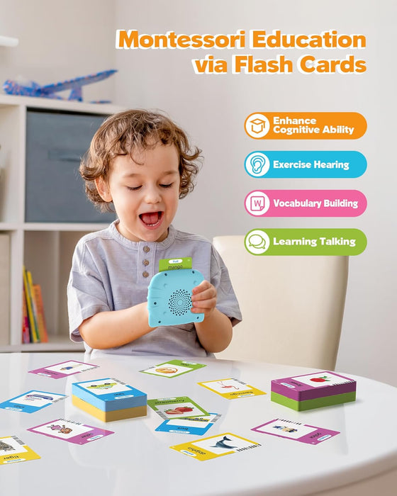 Talking Flash Cards for Toddlers Ages 1‑4,224 Words English Blue