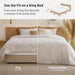King Comforter Set Prewashed Soft Bedding Set 3Pcs Beige 104"x90"