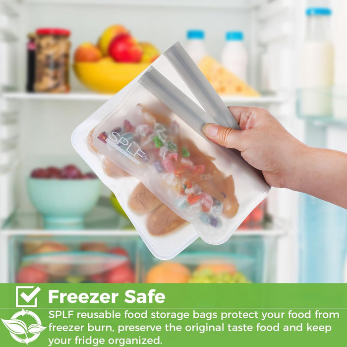 10 Pack Reusable Sandwich Bags Dishwasher Safe, Gray