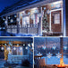 Christmas Snowflake Lights - 13ft 192LED Snowflake Icicle Lights with 16 Drops, 12 Modes and Timer, IP65 Waterproof Connectable Christmas Light for House Eave Window Indoor Outdoor Decoration