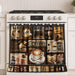 Coffee Bar Farmhouse Oven Skirt Curtain for Stove, Rustic Coffee Lover Tie Top Oven Curtain with Ruffle Trim, Decorative Stove Cover for Cozy Kitchen Decor, Cotton Blend Oven Skirt