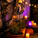 Solar Halloween Black Cat & Pumpkin Moon Garden Stake Light