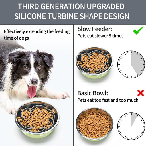 Slow Feeder Dog Bowls Insert,Third Generation upgradedSuper Firm Eating Bowl（Cuttable） for Large Breed and Medium Small 