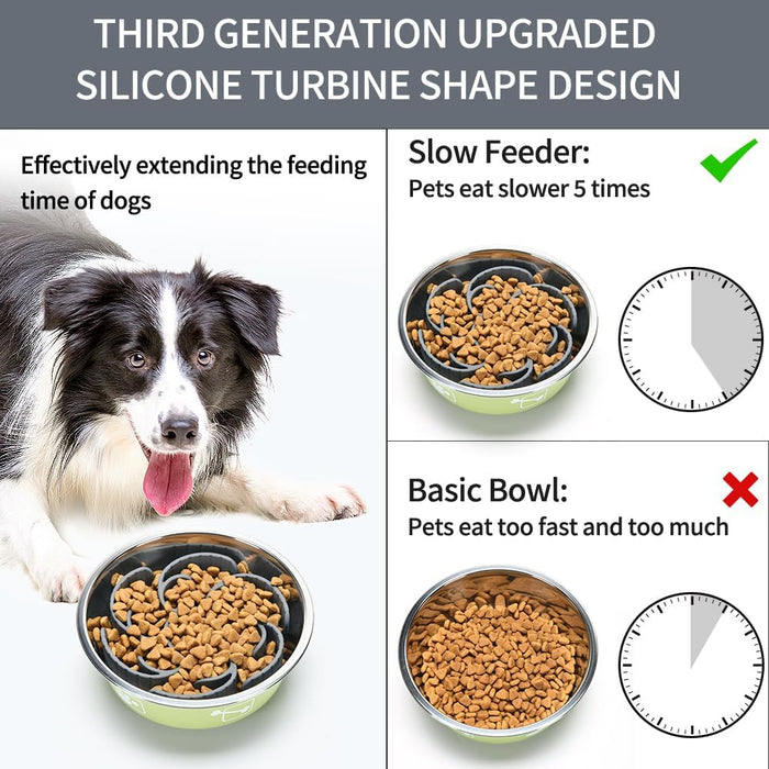 Slow Feeder Dog Bowls Insert,Third Generation upgradedSuper Firm Eating Bowl（Cuttable） for Large Breed and Medium Small 