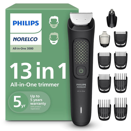 Philips All-in-One 3000 13-in-1 Trimmer, Face & Hair, Steel Blades