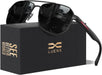 Aviator Polarized Sunglasses for Men: Square UV400 Driving