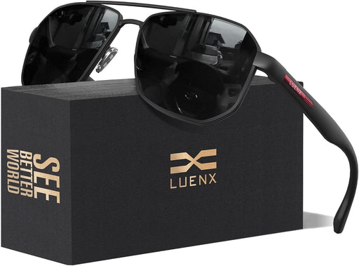 Aviator Polarized Sunglasses for Men: Square UV400 Driving
