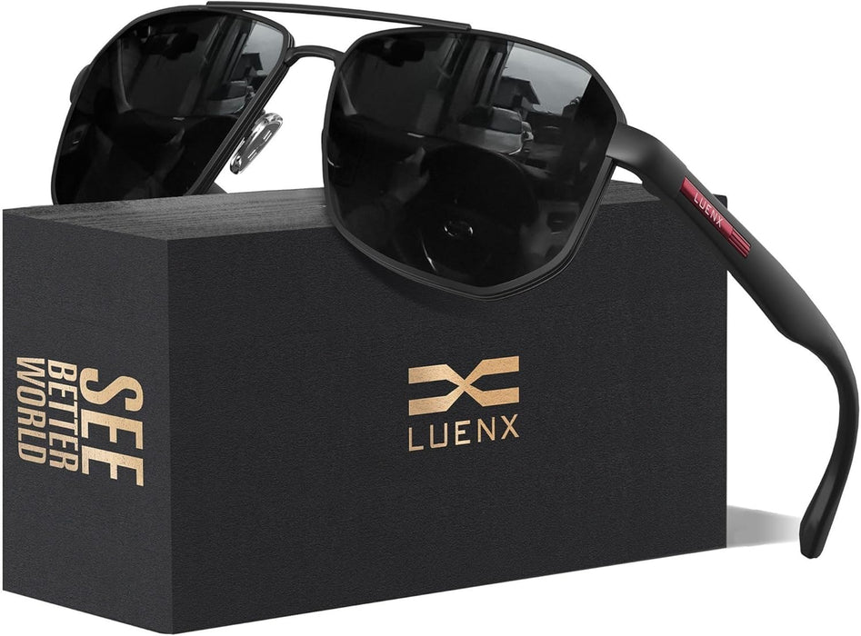 Aviator Polarized Sunglasses for Men: Square UV400 Driving