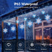 Christmas Snowflake Lights - 13ft 192LED Snowflake Icicle Lights with 16 Drops, 12 Modes and Timer, IP65 Waterproof Connectable Christmas Light for House Eave Window Indoor Outdoor Decoration