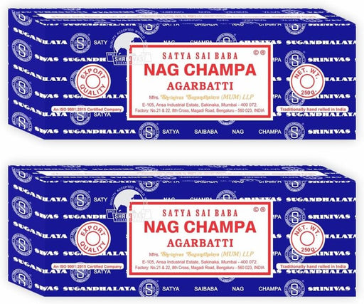 Sai Baba Nag Champa Agarbatti, 250gms Hand Rolled Fine Quality Incense Sticks for Purification, Relaxation, Positivity, Yoga, Meditation (NC250 Pack of 2)
