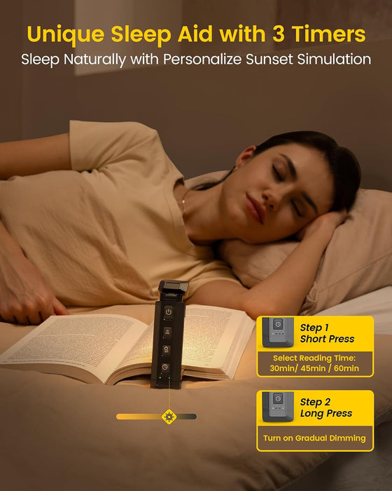 Extendable Book Light, Full-Page USB Rechargeable Reading Light