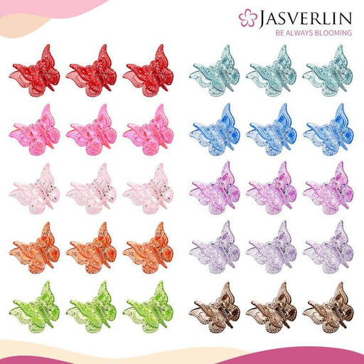 Glitter Butterfly Hair Claw Clips, Y2K Hair Accessories 50 Pcs