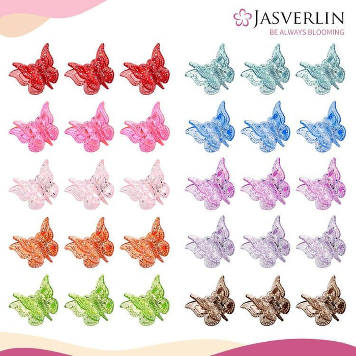 Glitter Butterfly Hair Claw Clips, Y2K Hair Accessories 50 Pcs