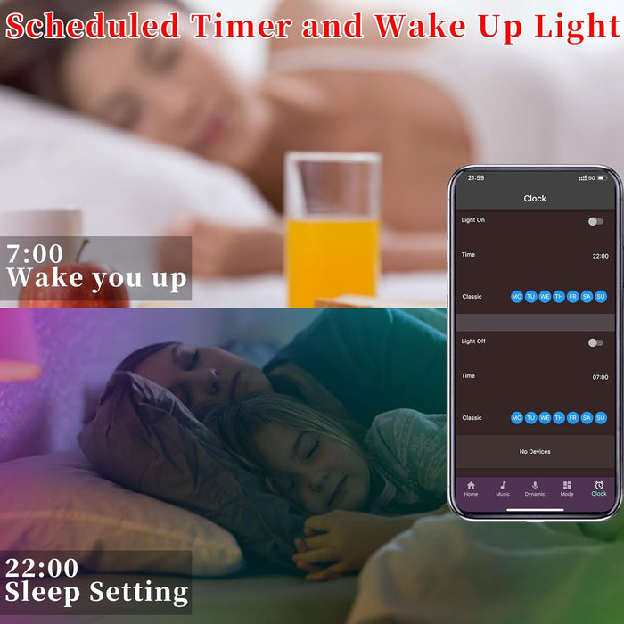 LED Lights for Bedroom, 25FT RGB LED Strip Lights with 44 Keys IR Remote, Smart LED Light Strip with Adhesive Backing Adjustable Brightness App Control for Bedroom Party Decoration