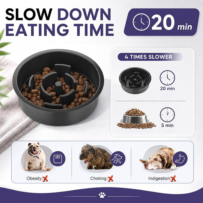 Elevated Dog Bowls Large Breed Raised Dogs Bowl Stand Large/Medium Sized Dog Slow Feeder Dogs Bowls Food Water Stands 5 