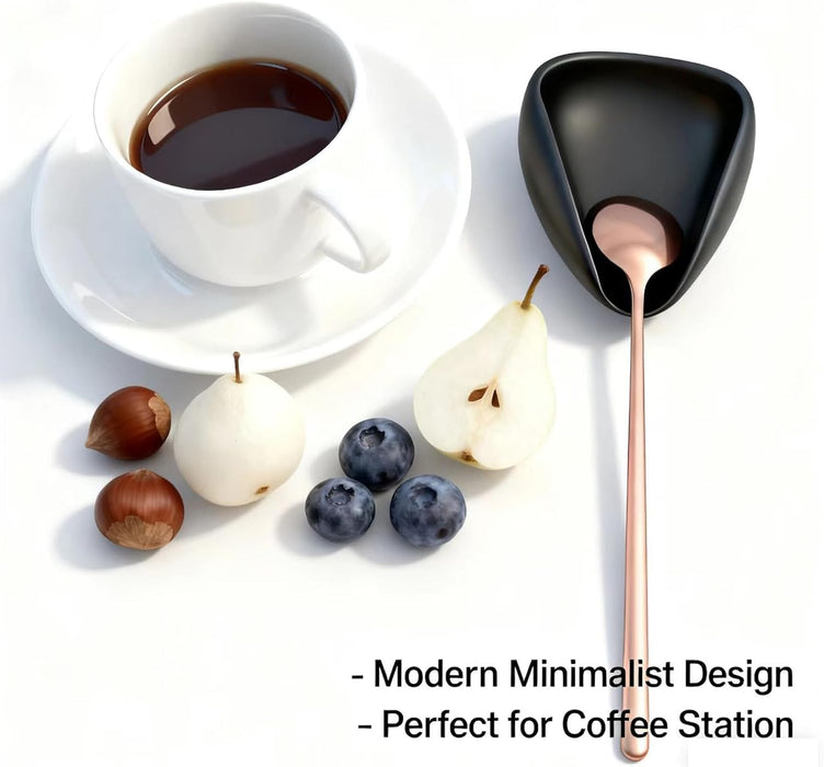 Ceramic Coffee Bean Dosing Cup + Sprayer Gift Set, Spoon Rest, Mini Coffee Spoon Holder for Tea Spoons Stirrers, Coffee Station Decor, Espresso Coffee Bar Accessories & Essentials(Not Include Spoon)