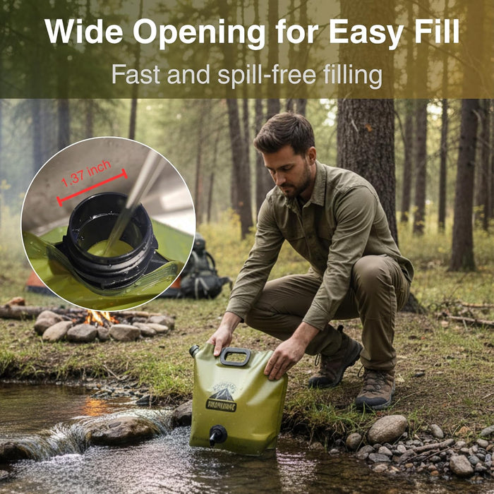 Camping Water Container 2 Gallon Collapsible Water Jug with Spout - Reusable Plastic Flasks, Foldable Empty Gallon Jug for Water Storage, Water Bag for Outdoor Hiking Emergency Prep (1 Pack)