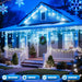 Christmas Snowflake Lights - 13ft 192LED Snowflake Icicle Lights with 16 Drops, 12 Modes and Timer, IP65 Waterproof Connectable Christmas Light for House Eave Window Indoor Outdoor Decoration