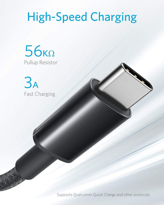 USB A to USB C Cable, USB to USB C Cable(2Pack,3ft,Black)