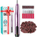 C20 Cordless Nail Drill Electric File, All-in-One Kit, Purple