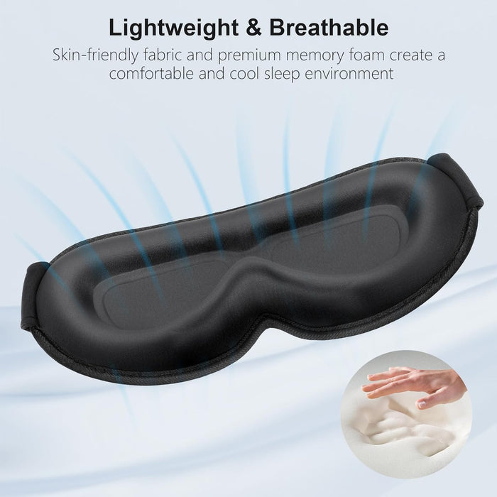 100% Blackout Sleep Eye Mask for Women Men, Zero Pressure Sleep Mask