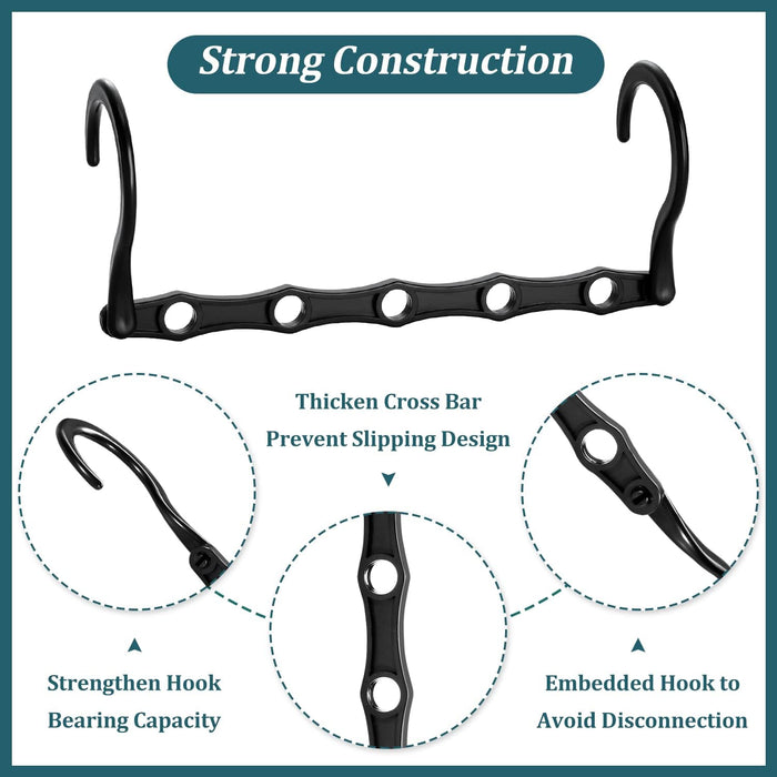 6 Pack-Closet-Organizers-and-Storage, Space-Saving-Hangers Black
