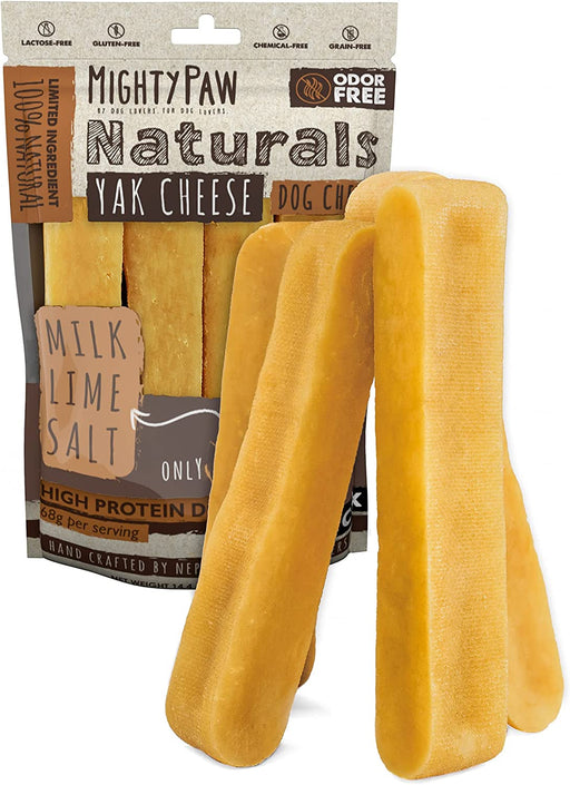 Yak Chews, Long Lasting Hard Chew for Large Dogs, 4 Pack
