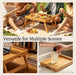 2 Pack Bamboo Bed Tray Table with Folding Legs,Breakfast Trays,Serving Tray for Food and Snack,Laptop Trays for Working(
