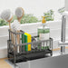 Sponge Holder for Kitchen Sink, Sink Caddy with High Brush Holder, Kitchen Sink Organizer Countertop Rustproof 304 Stainless Steel , Soap Dispenser Kitchen Organizers and Storage Essentials
