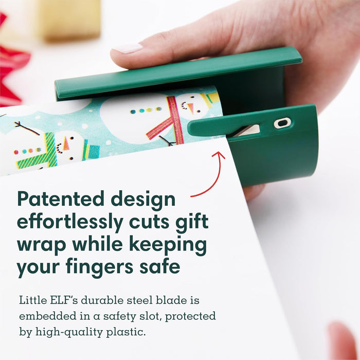 Wrapping Paper Cutter (2-Pack) | As seen on Shark Tank | Made in USA | Green | Holiday Gift Wrap Paper Roll Holder and Cutter