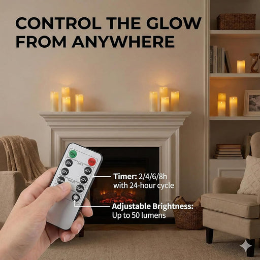 Waterproof Flameless Candles, 12 PC Battery Operated LED Pillar Candles with 2 Remote Controls & Timer, Flickering Indoo
