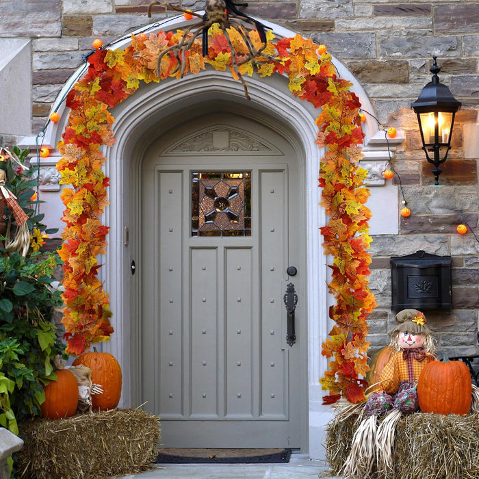 2Pcs 13FT Artificial Fall Leaves Garland for Thanksgiving Decor