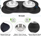 Dog Food Bowls Stainless Steel & Water Dish with No-Spill and Non-Skid, Feeder Bowls with Dog Food Dish for Small Medium