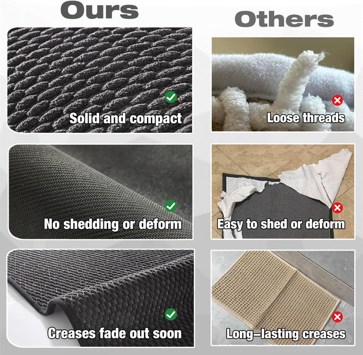 Bathroom Rugs Non Slip Washable, Super Absorbent Thin Bath Mat Small Quick Dry Low Pile Bathroom Rug, Dark Grey 16"x24"